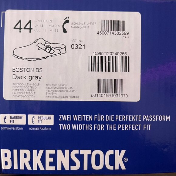 Grey Birkenstock size 11 in men / women size 9.5